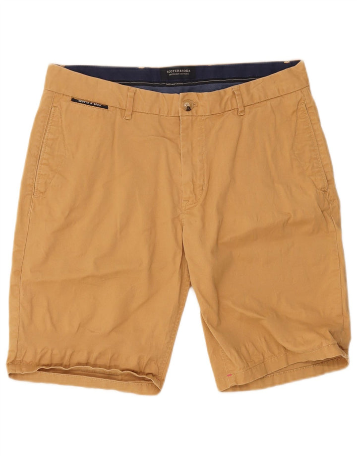 Scotch & Soda Mens Chino Shorts W33 Algodão Bege Médio