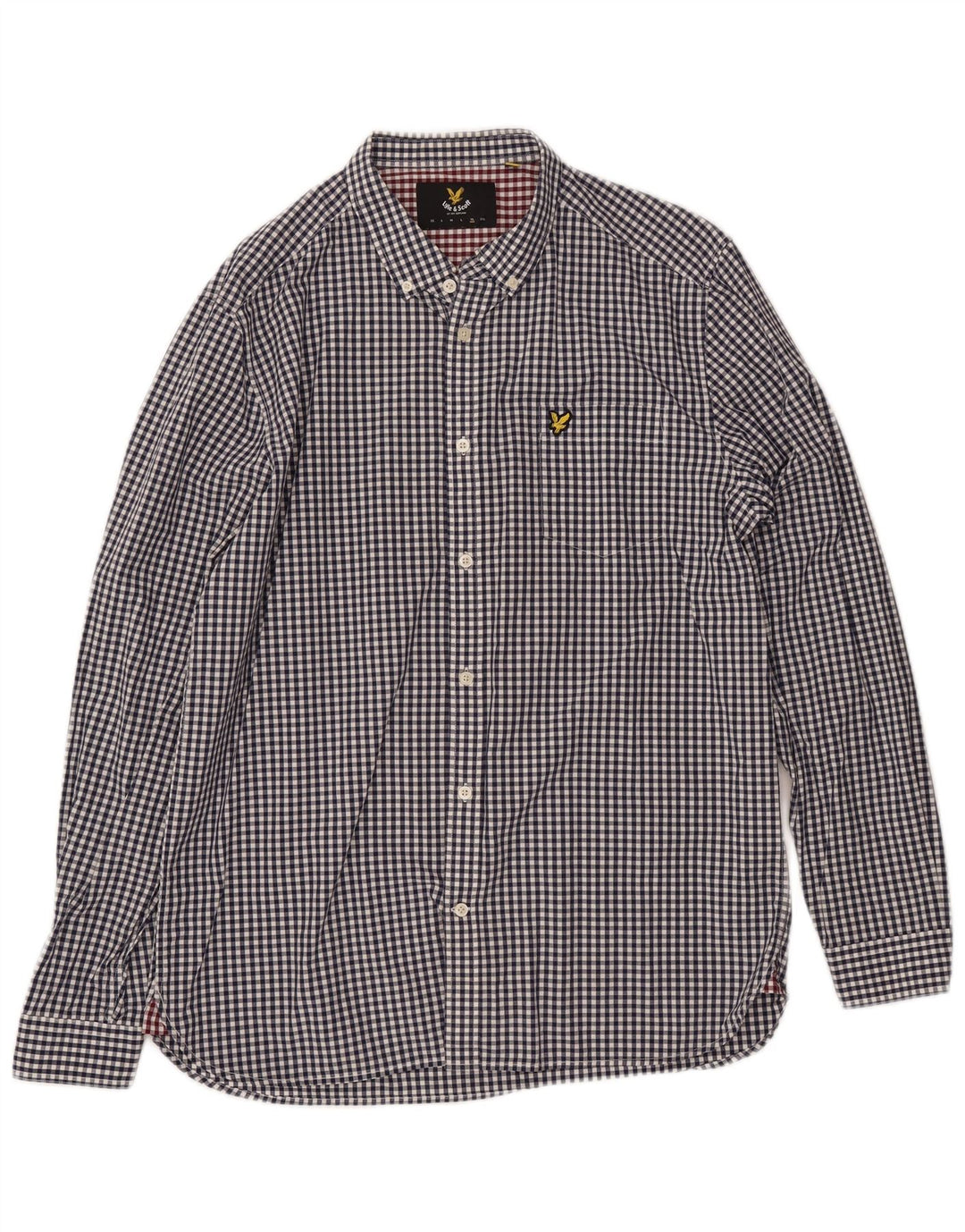 Camisa masculina LYLE & SCOTT XL azul marinho algodão guingão