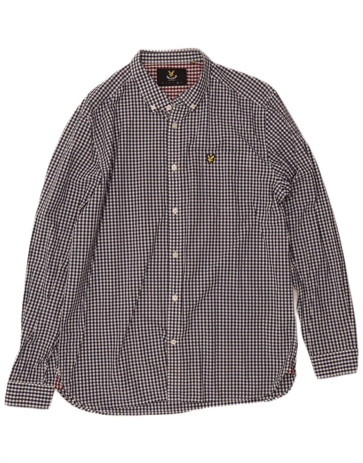 Camisa masculina LYLE & SCOTT XL azul marinho algodão guingão