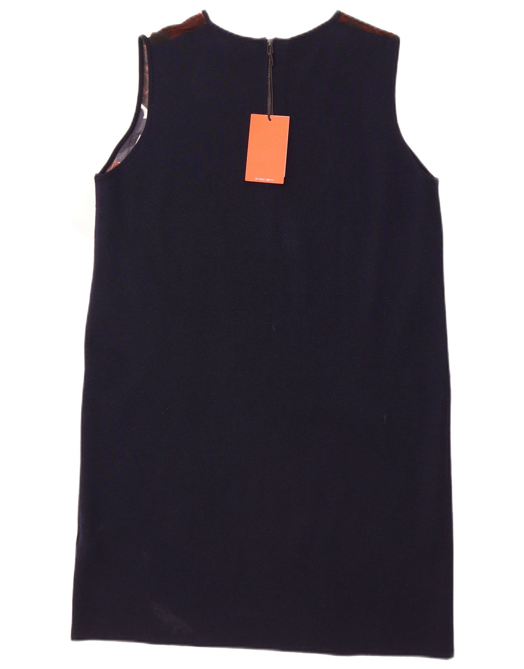 PAUL SMITH Vestido básico feminino sem mangas UK 18 XL azul marinho lã