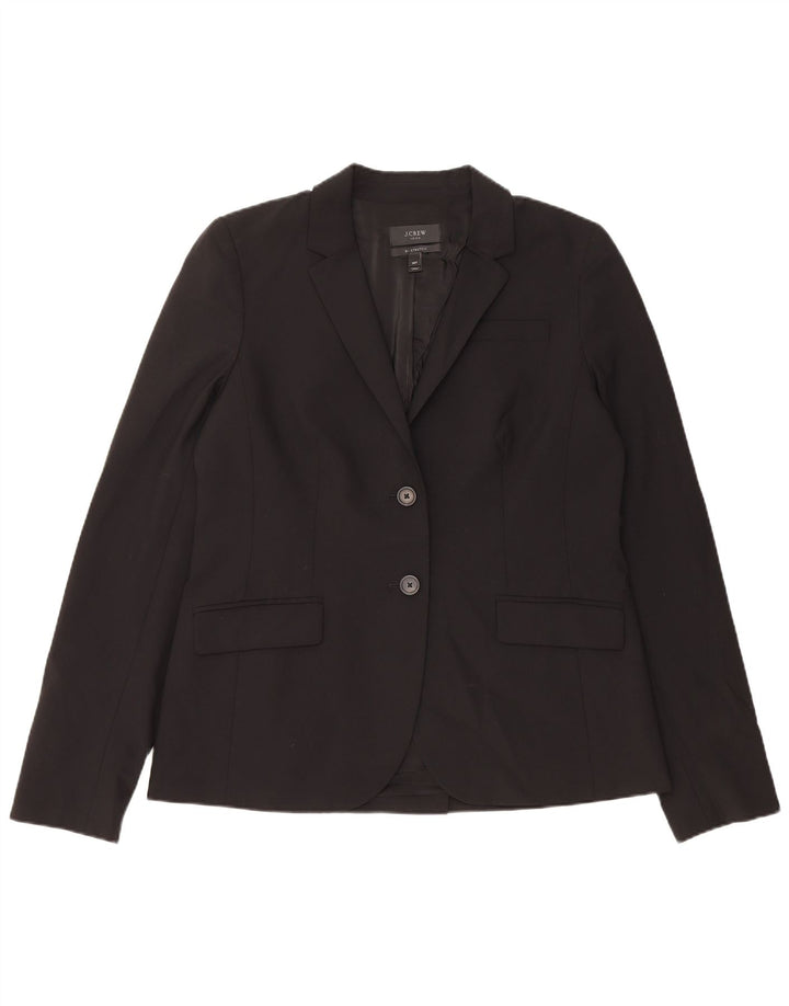 J. CREW Jaqueta blazer feminina de 2 botões US 14 XL lã preta