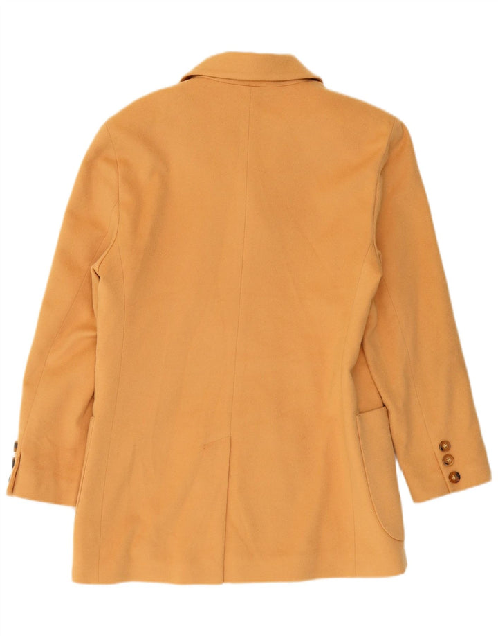 Jaqueta blazer feminina de 3 botões HENRY WHITE Reino Unido 14 grande lã bege