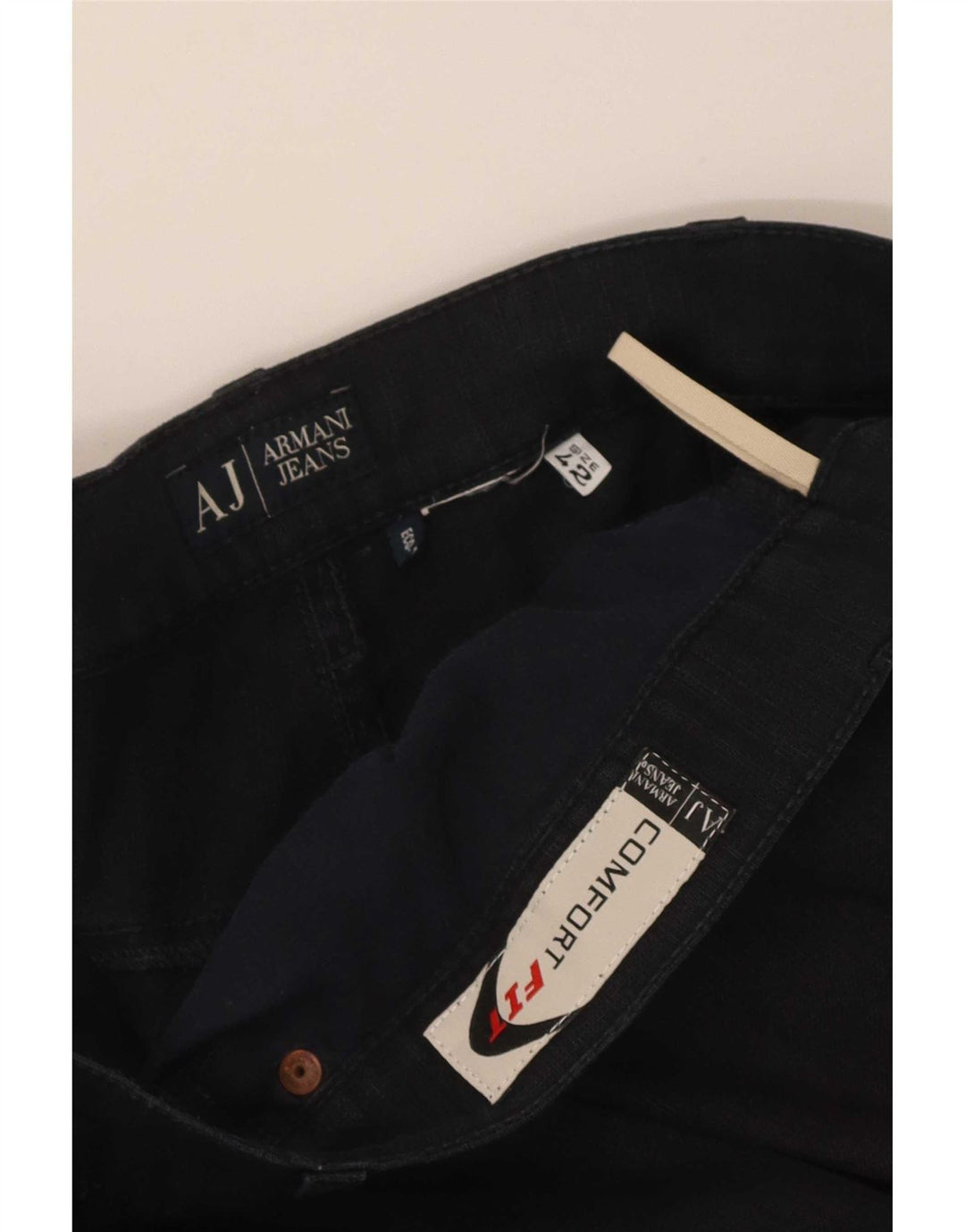 Calça casual reta masculina Armani W42 L30 preta