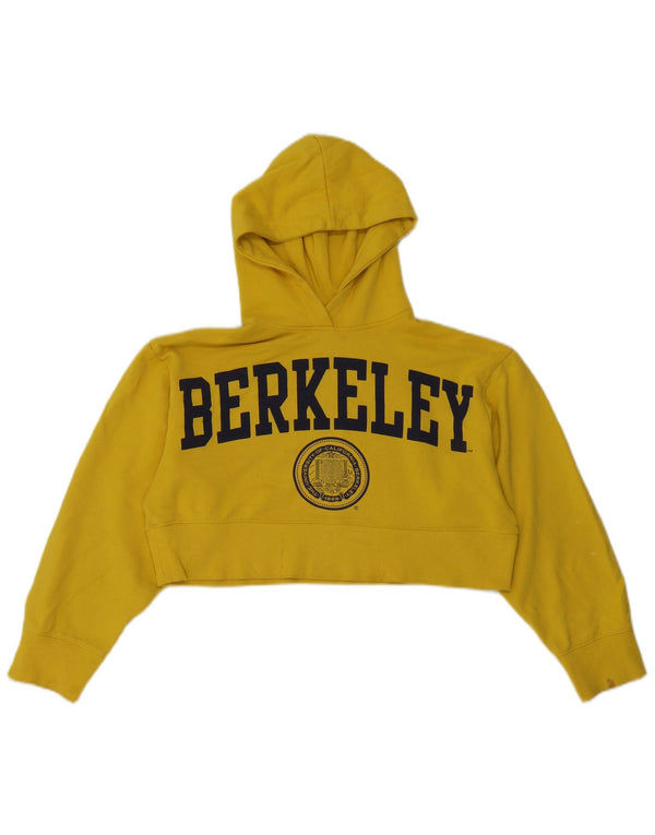 Zara Womens Berkeley Oversized Crop Hoodie Jumper Reino Unido 10 Pequeno Amarelo