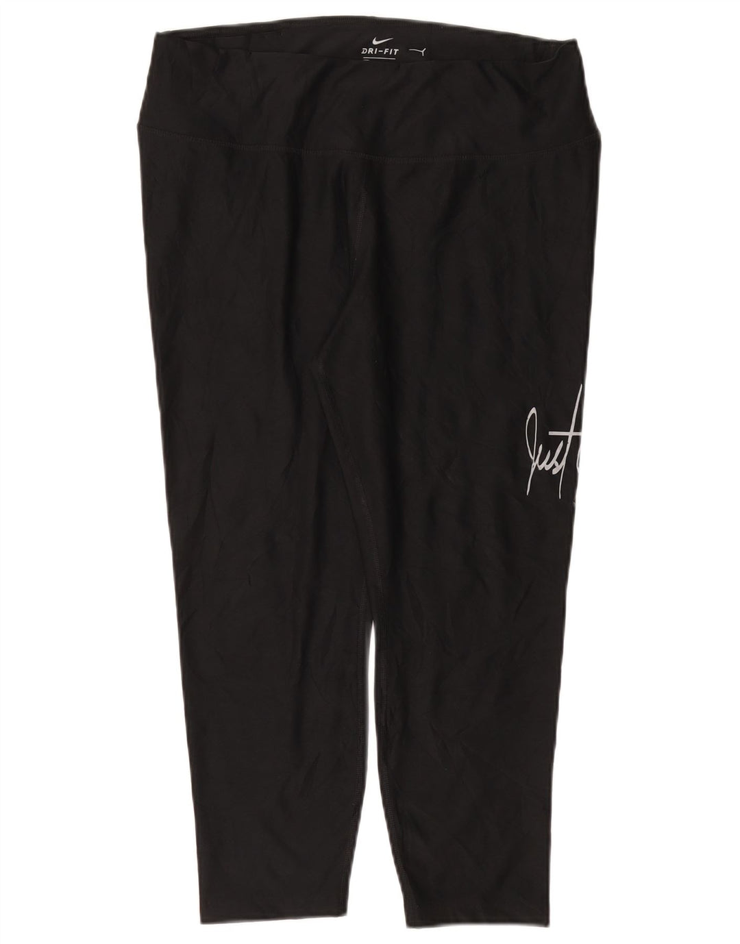 Calça legging feminina Nike Dri Fit Graphic Capri UK 18 XL preta poliéster