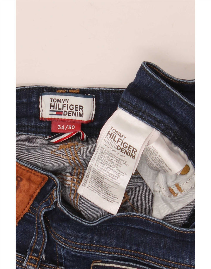 Tommy Hilfiger Masculino Zathan Bootcut Jeans W34 L30 Azul Marinho Algodão