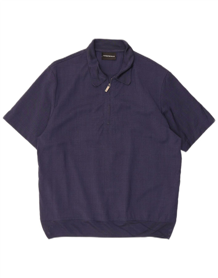 Camisa polo masculina Armani pequena azul marinho