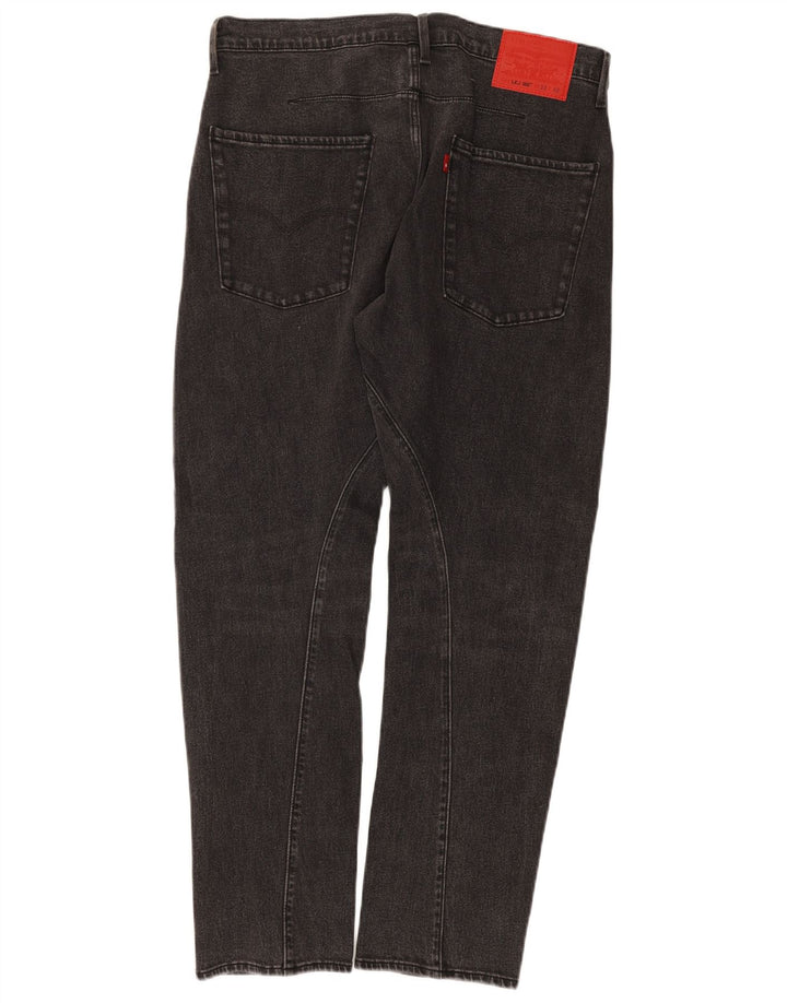 LEVI'S Masculino 502 Tapered Jeans W33 L32 Algodão Preto
