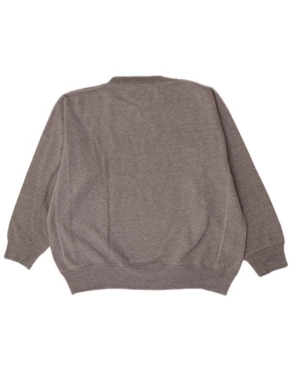 CAT Mens Graphic Loose Fit Moletom Jumper Médio Algodão Cinza