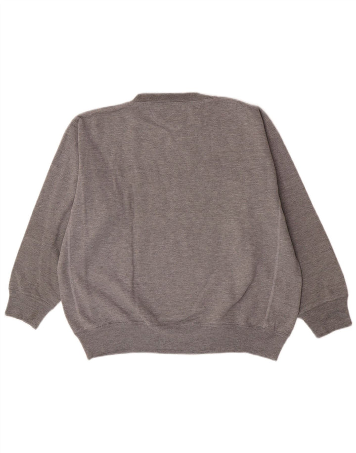 CAT Mens Graphic Loose Fit Moletom Jumper Médio Algodão Cinza
