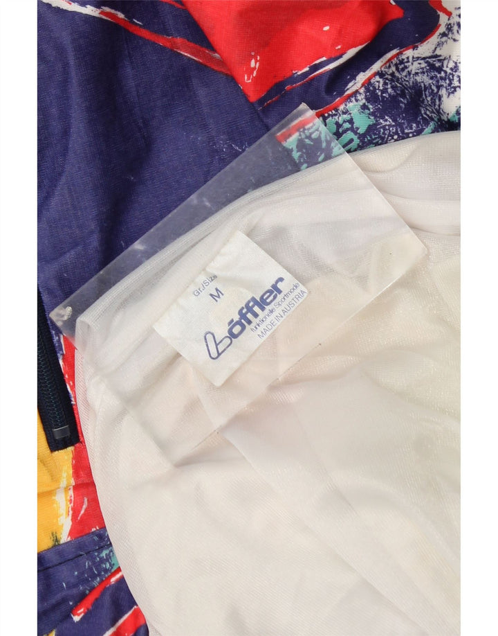 Jaqueta de chuva masculina Loffler com capuz UK 38 média multicolorida geométrica