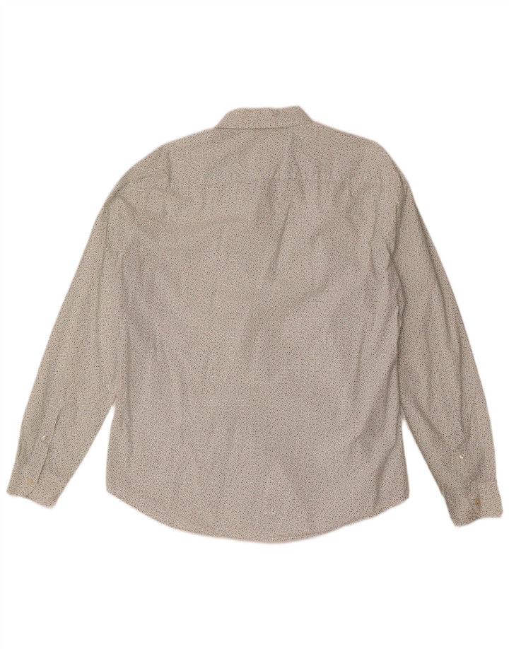 Camisa masculina slim fit BENETTON grande branca manchada