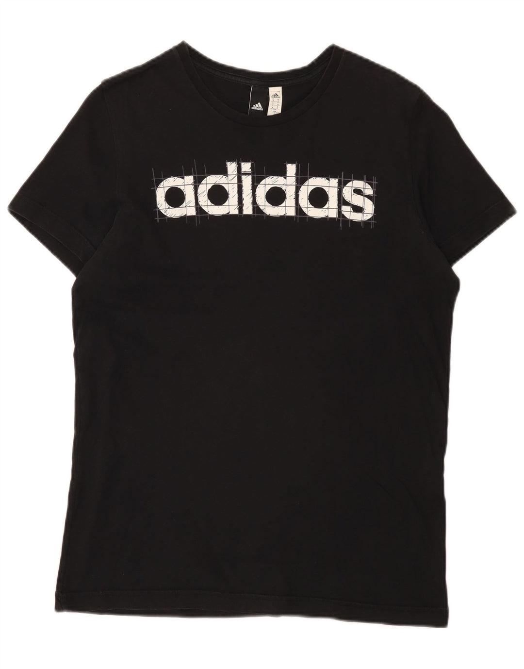 Adidas Mens Graphic T-Shirt Top Médio Algodão Preto
