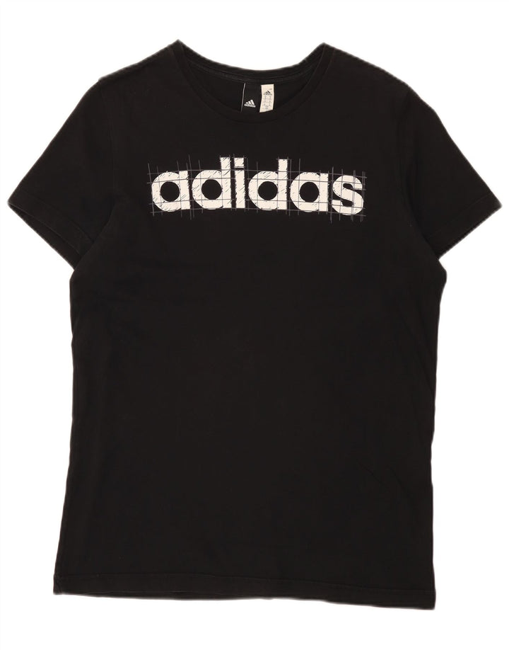 Adidas Mens Graphic T-Shirt Top Médio Algodão Preto