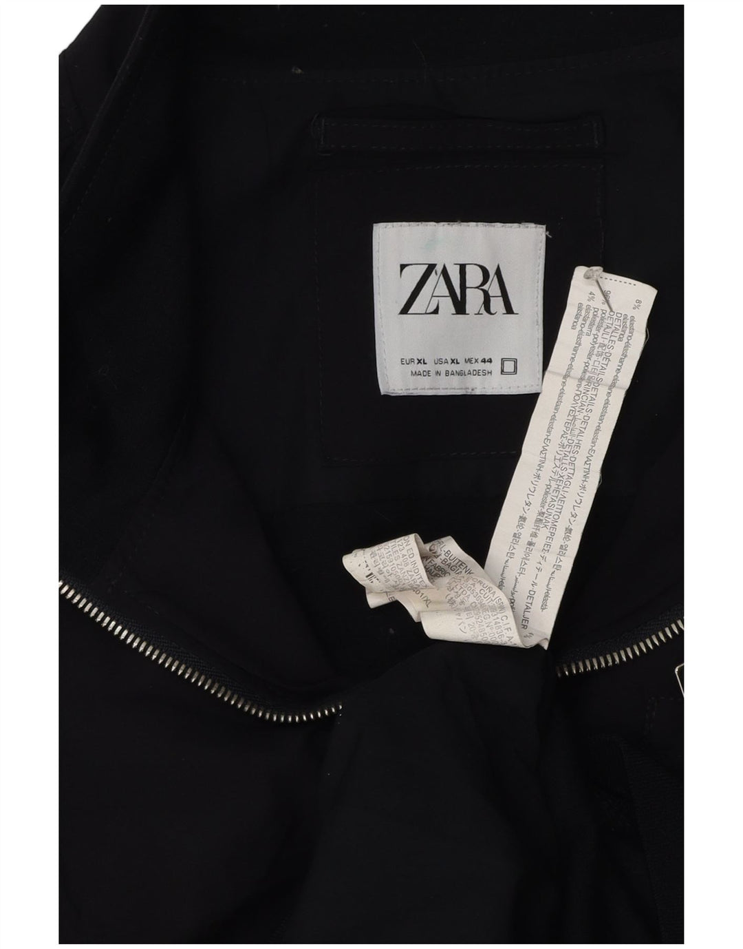 Jaqueta bomber masculina Zara UK 42 XL poliéster preto