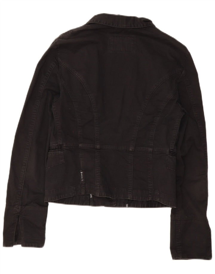 Jaqueta blazer feminina Armani Jeans crop 3 botões IT 44 algodão preto médio