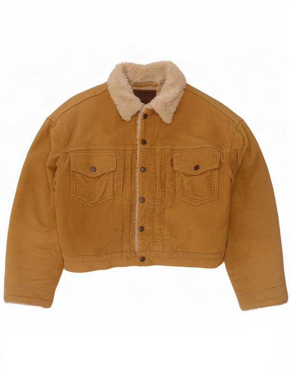 Jaqueta feminina de veludo cotelê Levi's Oversized Sherpa Reino Unido 10 pequena bege