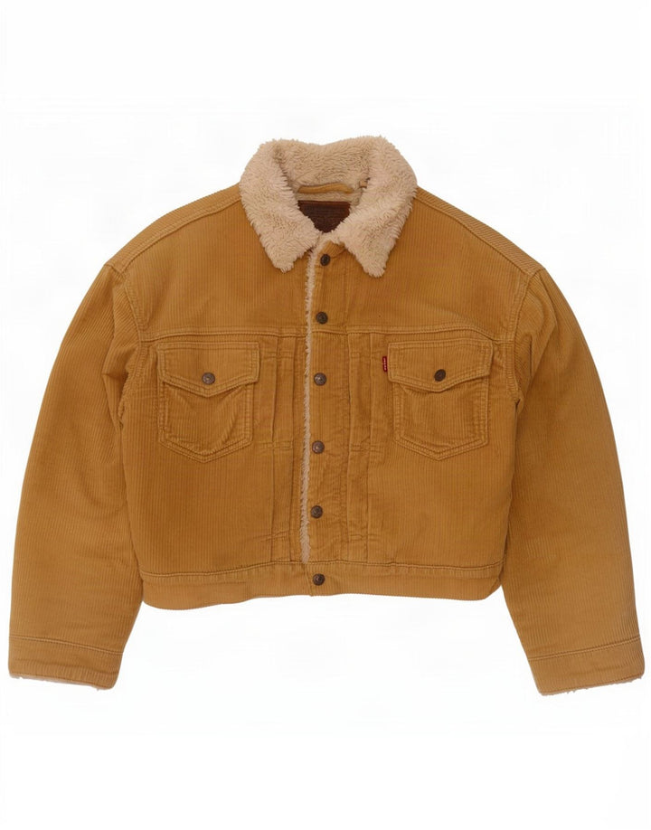 Jaqueta feminina de veludo cotelê Levi's Oversized Sherpa Reino Unido 10 pequena bege