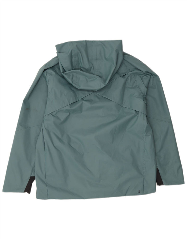 Jaqueta de chuva com capuz Quechua para meninos DECATHLON 12-13 anos verde poliéster