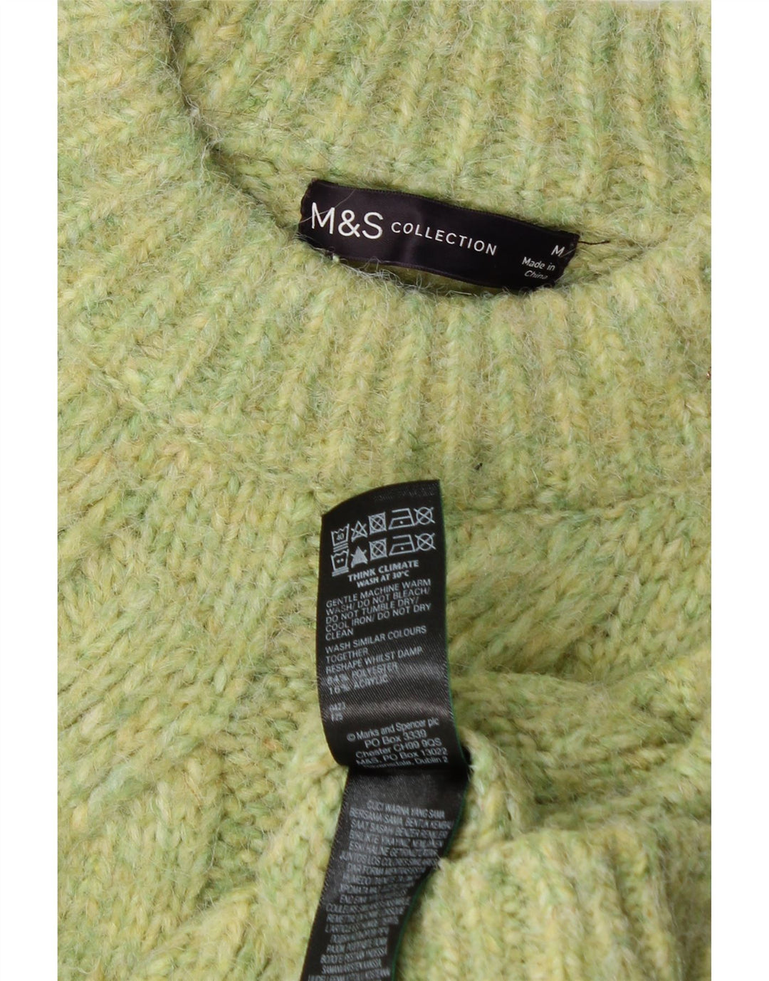 Suéter feminino Marks & Spencer com gola redonda Reino Unido 14 verde médio