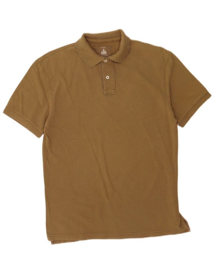 Camisa polo masculina J. Crew algodão cáqui médio