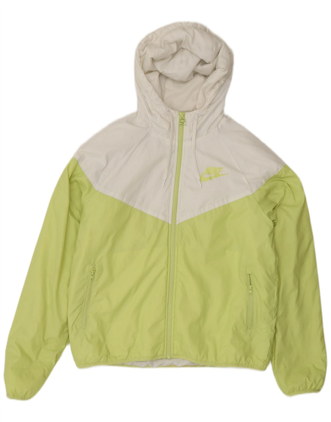 Jaqueta bomber masculina com capuz Nike UK 38 poliéster colorblock verde médio
