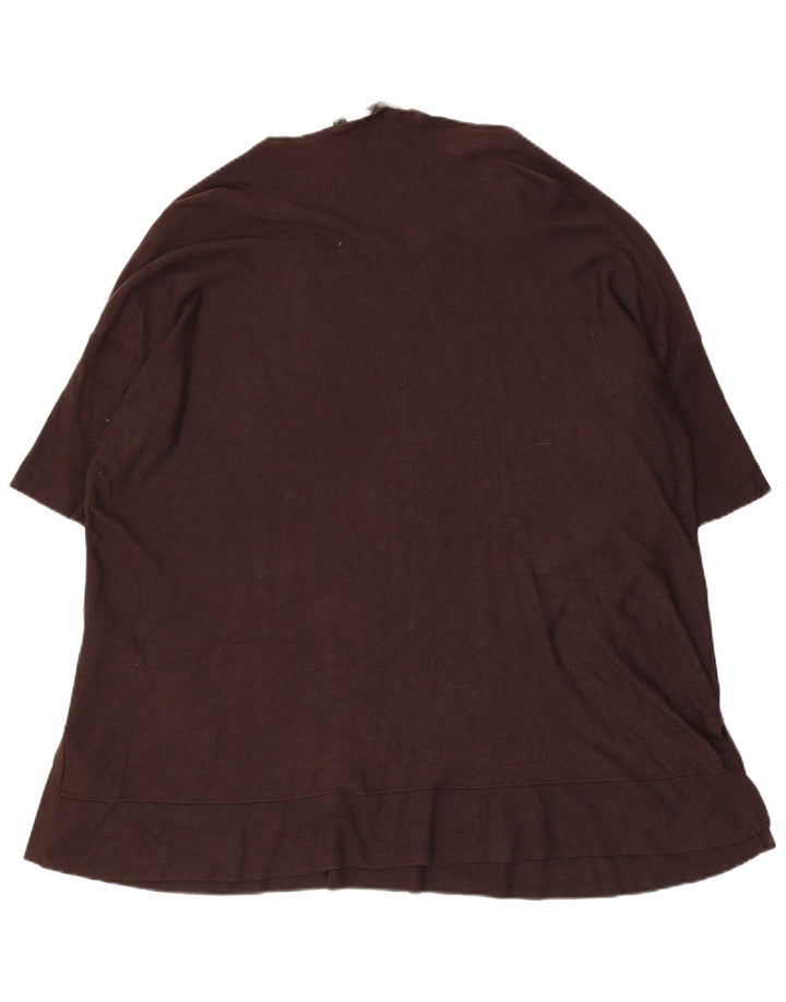 Camiseta feminina Esprit Longline oversized UK 18 XL marrom viscose