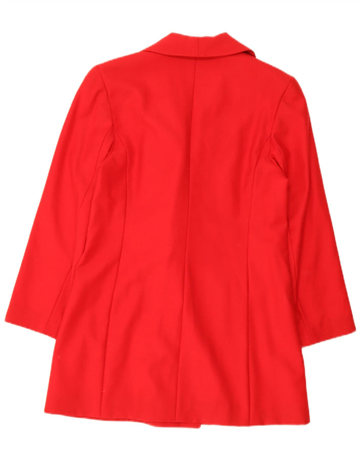 Jaqueta blazer feminina vintage com peito duplo Reino Unido 12 vermelho médio