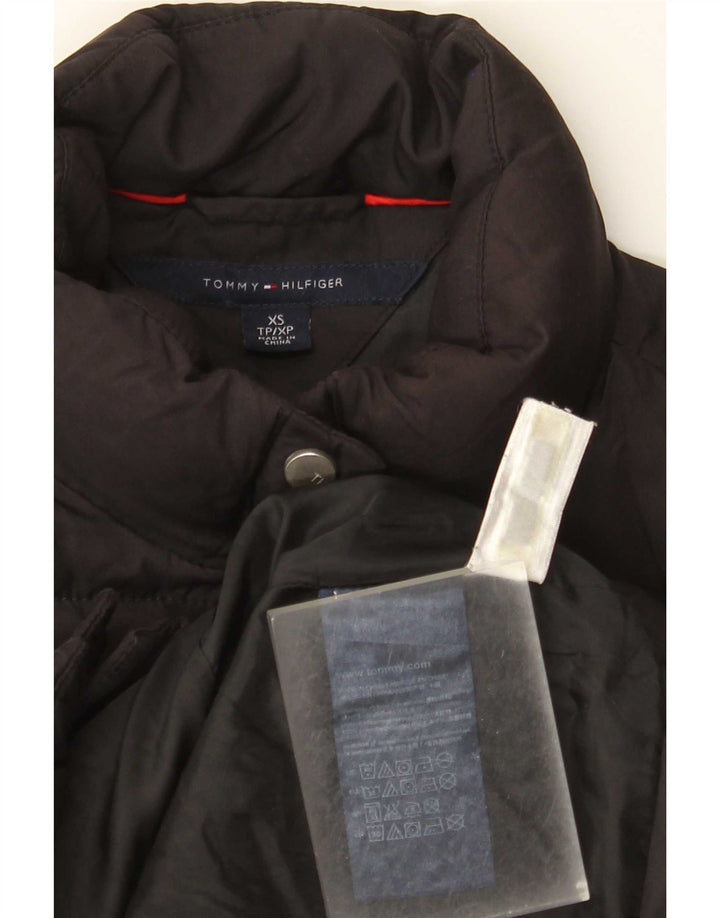 Colete acolchoado feminino Tommy Hilfiger UK 6 XS preto poliéster