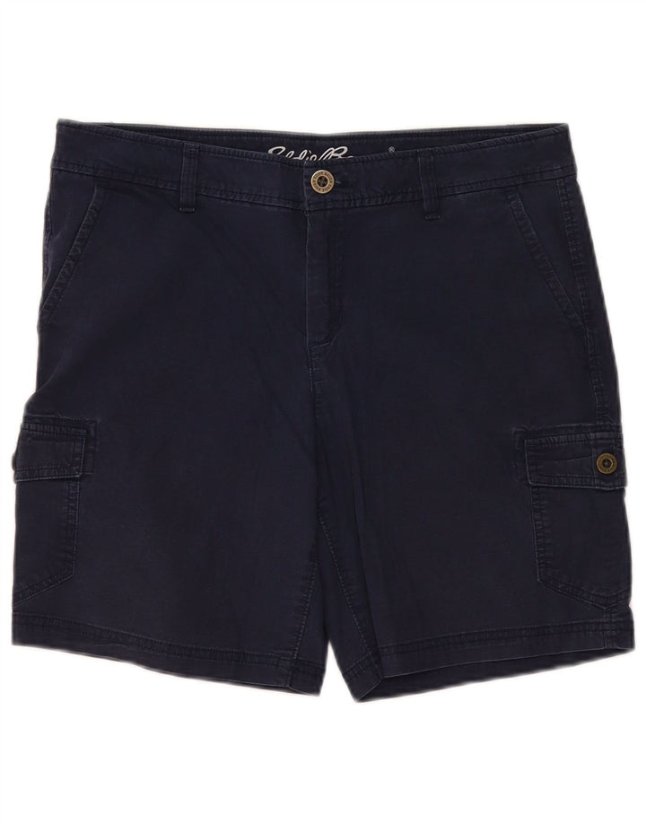 Shorts cargo feminino Eddie Bauer EUA 10 grande W34 algodão azul marinho