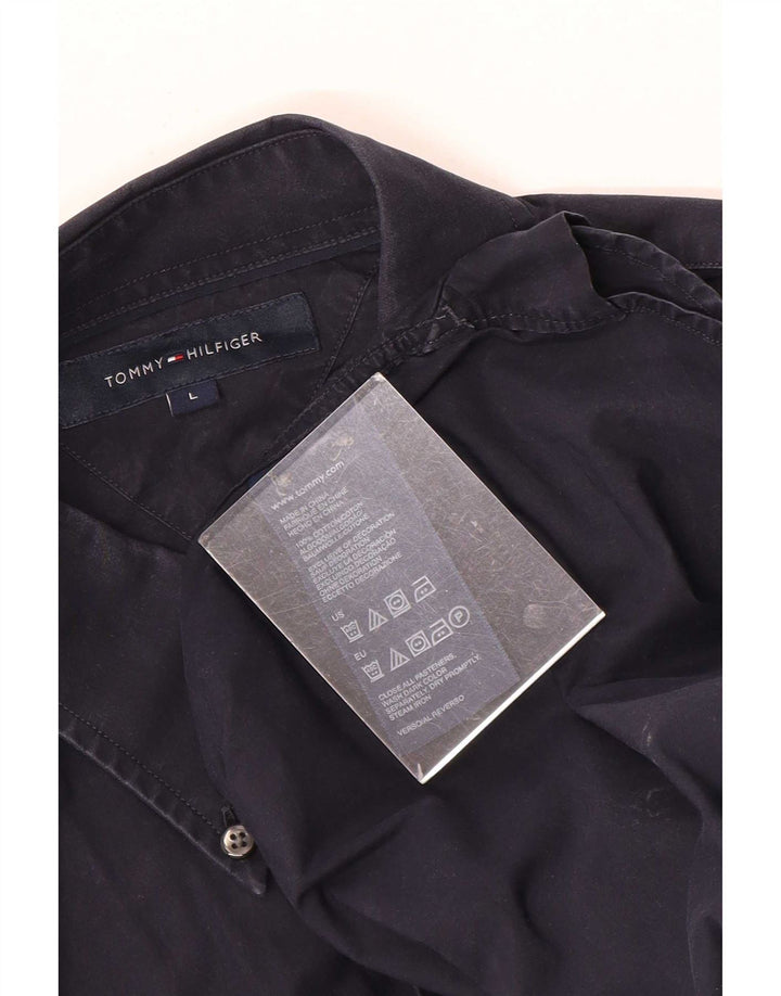 Camisa gráfica masculina Tommy Hilfiger grande algodão azul marinho