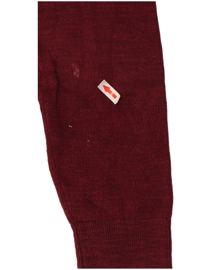 Suéter masculino Marks & Spencer com gola redonda, algodão médio vinho