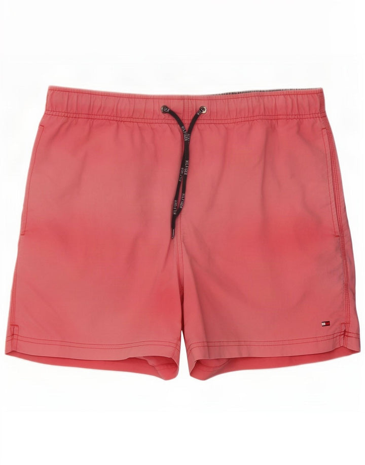Shorts de natação masculino Tommy Hilfiger médio rosa poliéster