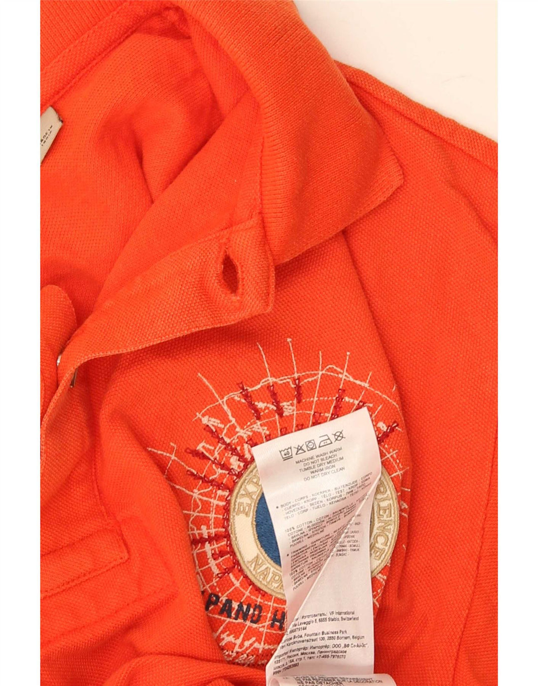 Camisa polo masculina Napapijri de algodão laranja médio