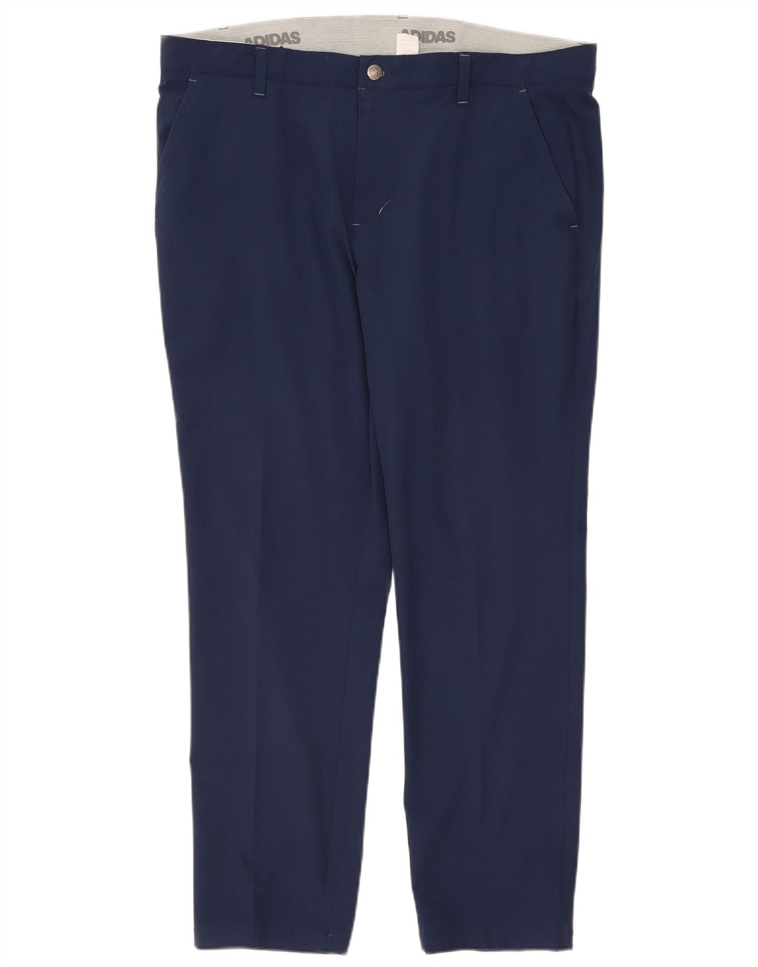 Adidas Mens Slim Chino Calças W38 L30 Poliéster Azul Marinho