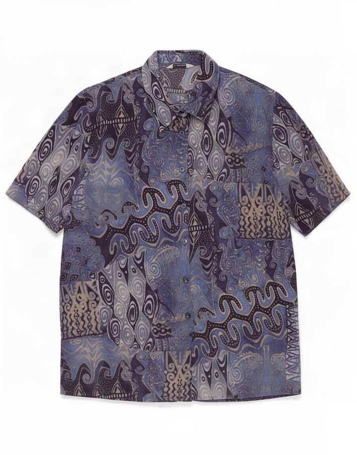 Blusa feminina Dolomiten manga curta IT 47 patchwork azul grande