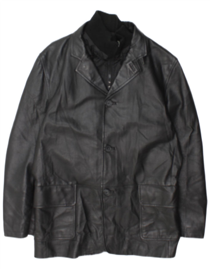 Jaqueta de couro masculina Conbipel IT 48 couro preto médio