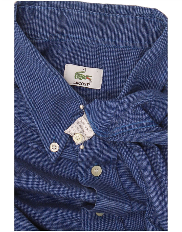 Camisa masculina Lacoste tamanho 43 XL azul algodão