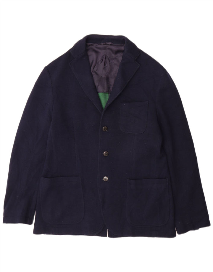 Jaqueta Blazer Masculina Fred Perry com 3 Botões IT 42 XL Azul Marinho Algodão