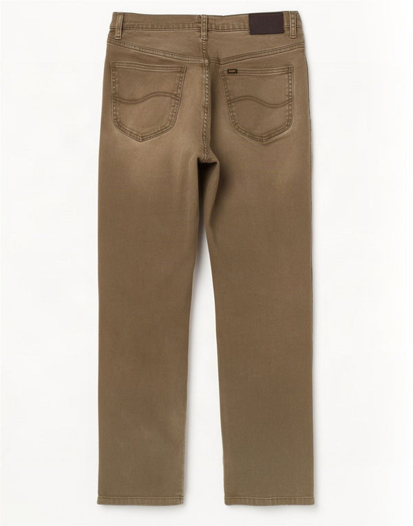 Lee Mens Rider Slim Straight Jeans W32 L32 Algodão Cáqui