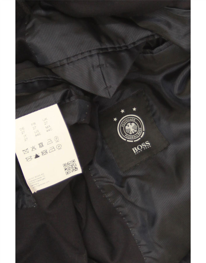 Jaqueta blazer masculina de 2 botões Hugo Boss Reino Unido 40 grande algodão azul marinho