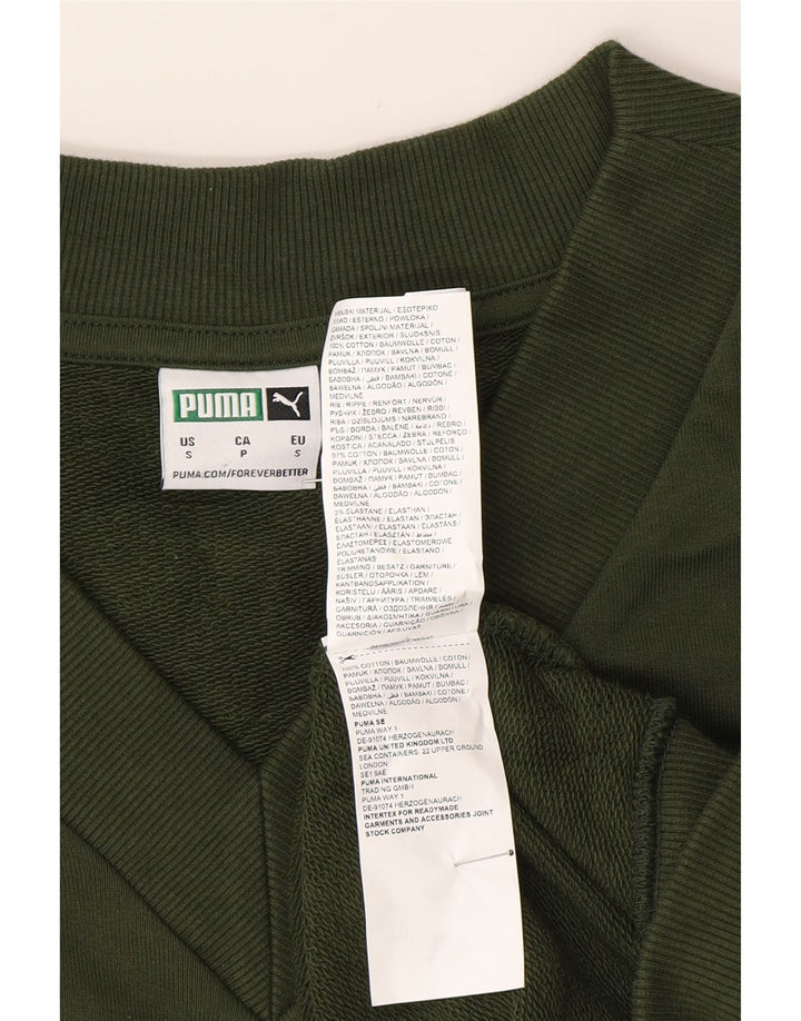PUMA moletom masculino sem mangas jumper pequeno algodão verde