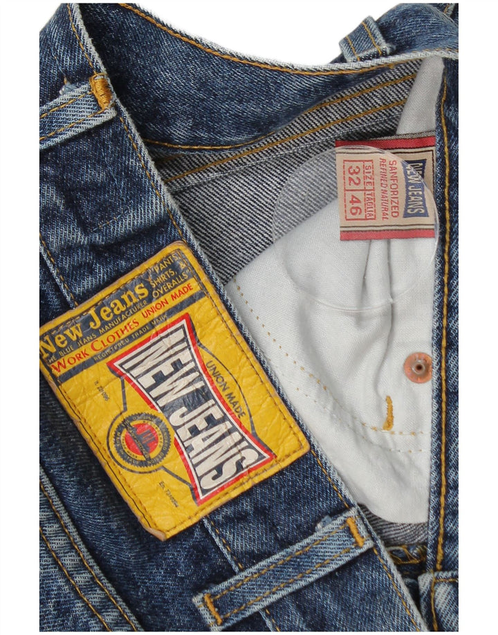 NEW JEANS Jeans reto masculino W32 L36 algodão azul