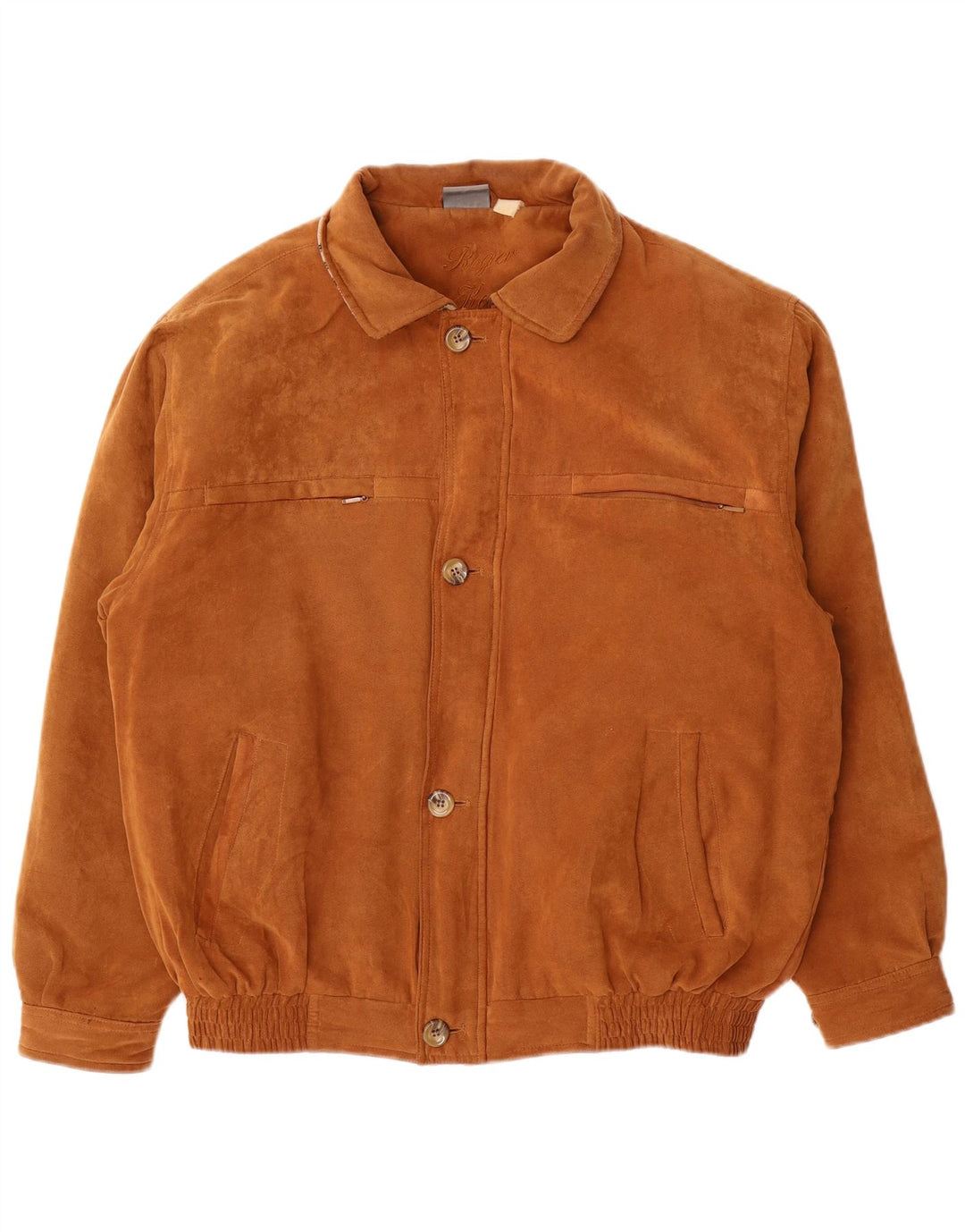 Jaqueta bomber masculina Roger Kent UK 42 XL poliéster marrom