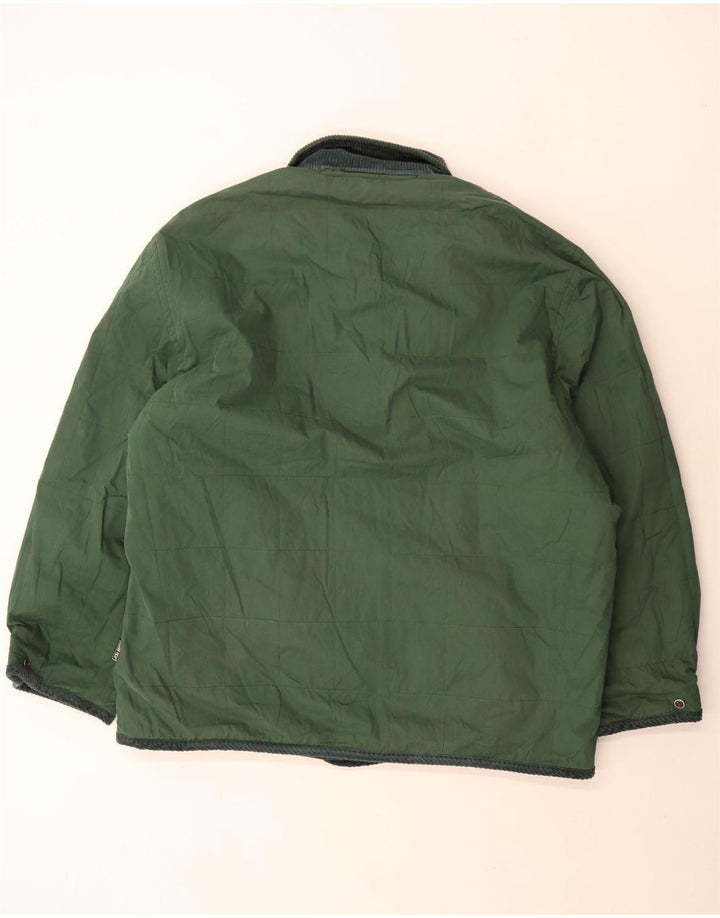 Jaqueta vintage masculina reversível UK 44 2XL verde xadrez