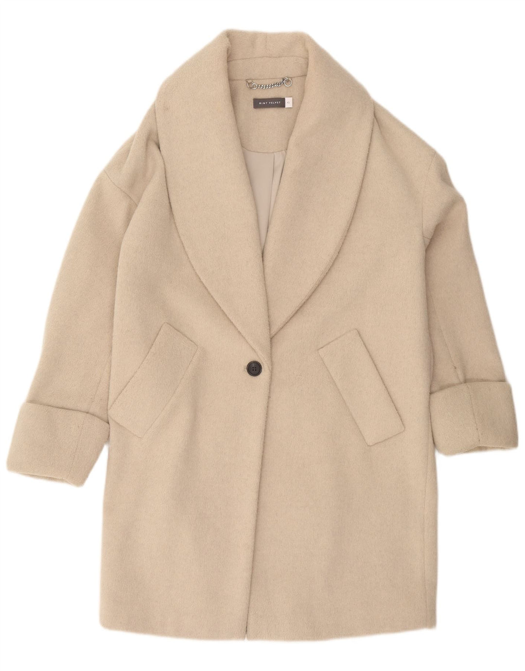 Sobretudo oversized feminino MINT VELVET UK 6 XS poliéster bege