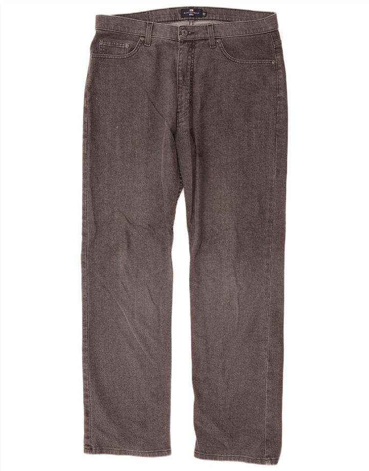 Calça jeans reta masculina Marks & Spencer Blue Harbor W36 L31 algodão cinza