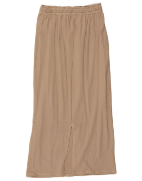 Saia midi feminina Zara pequena W26 algodão bege