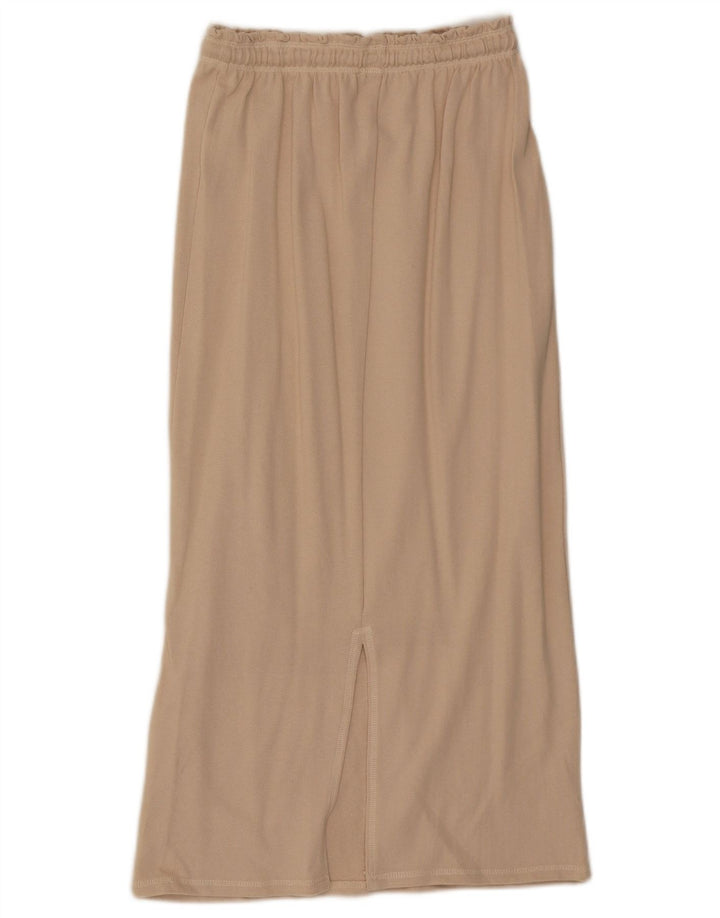 Saia midi feminina Zara pequena W26 algodão bege