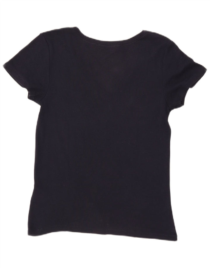 Camiseta feminina RALPH LAUREN UK 14 grande algodão azul marinho